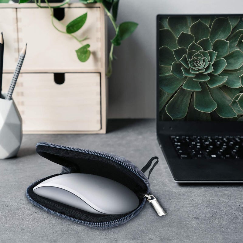 kwmobile Neoprene Case Compatible with Apple Magic Mouse 1/2 - Case for Mouse Soft Pouch Carry Bag - Grey - Image 2